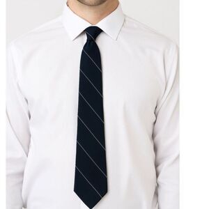 Brooks Brothers Navy with White Pinstripe 100% Silk Classic Tie